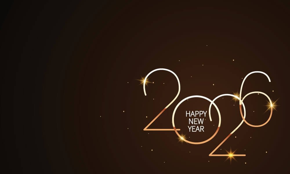 Happy New Year 2026 Dark Wallpaper With Amazing Design