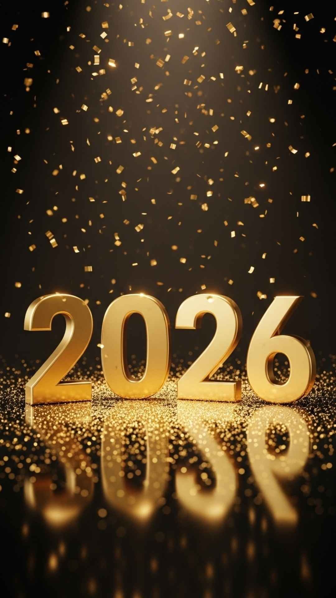 Happy New Year 2026 IPhone Wallpapers Black And Golden