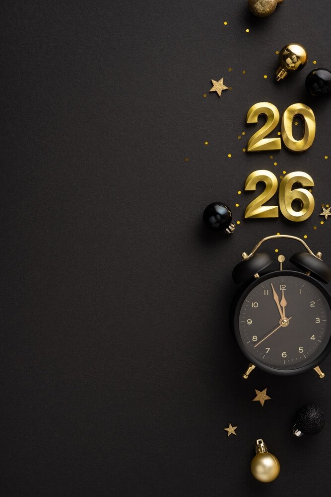 Happy New Year Black 2026 IPhone Wallpapers