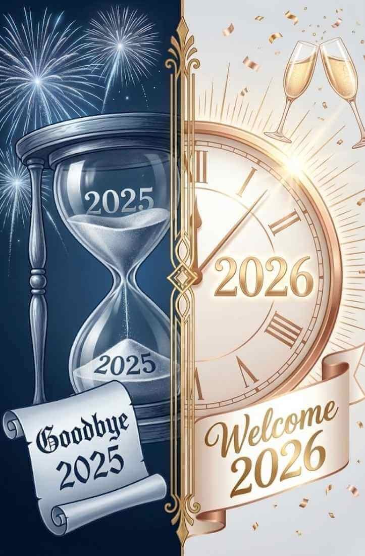 Happy New Year Goodbye 2025 And Welcome 2026 Images