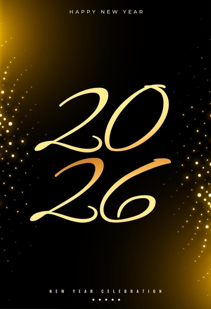 Minimilist Happy New Year 2026 IPhone Wallpapers