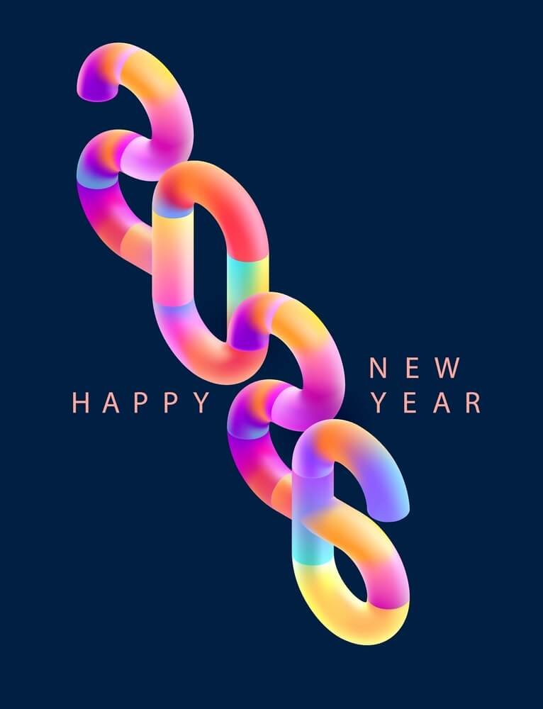 Rainbow Color Happy New Year 2026 IPhone Wallpapers