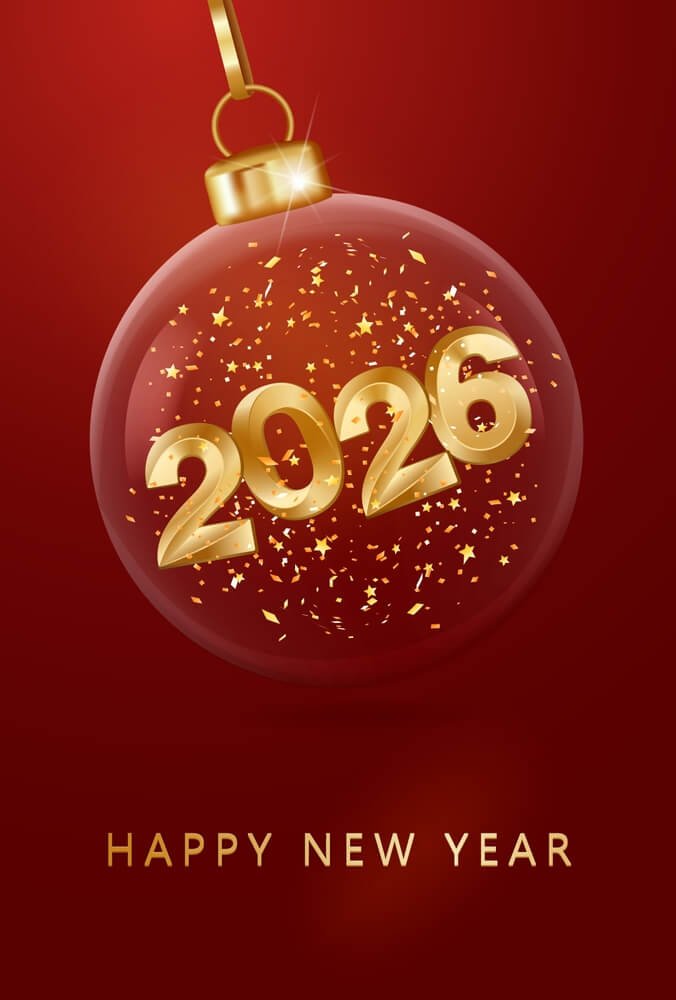 Red Happy New Year 2026 IPhone Wallpapers