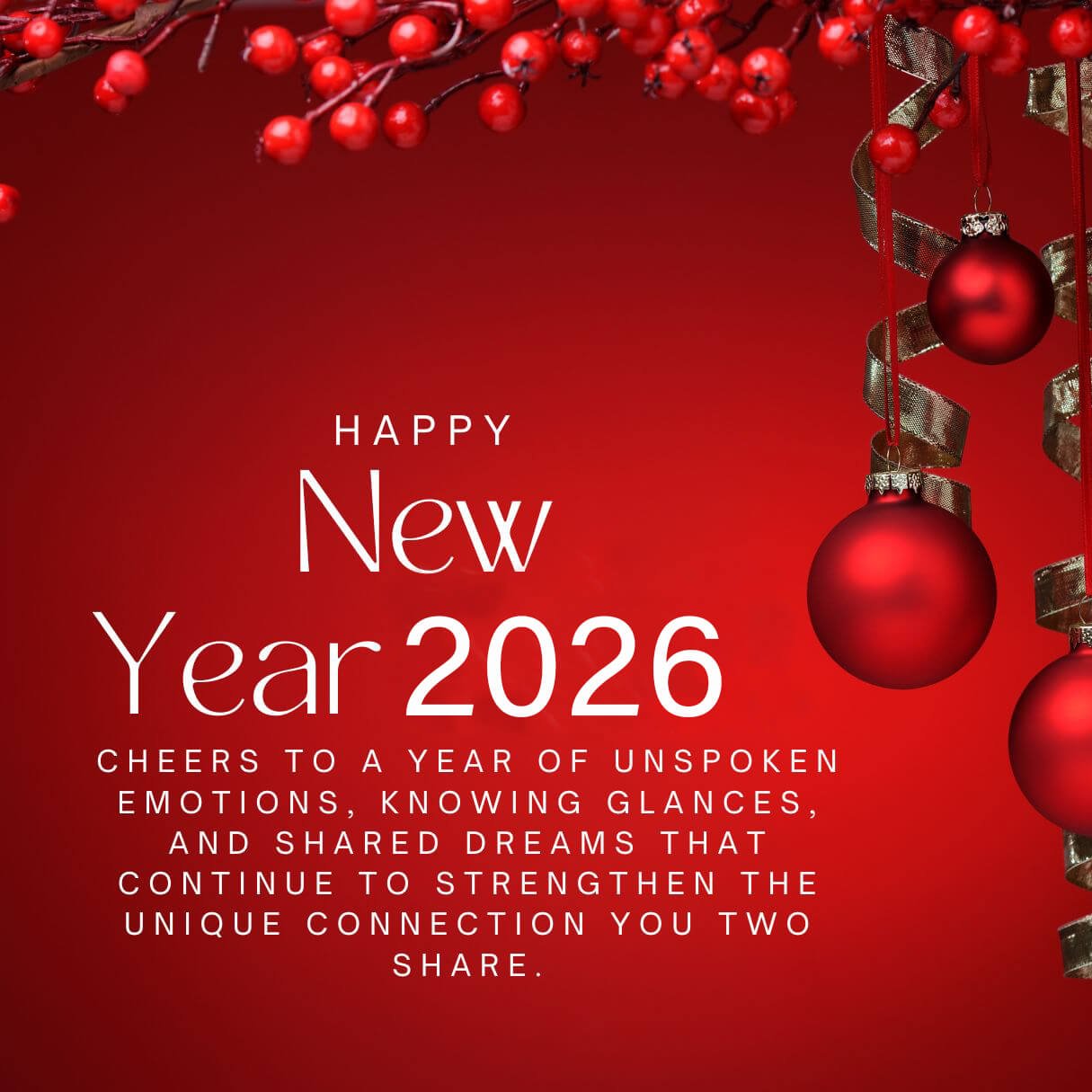 Red New Year Wishes 2026 For Newly Married Couple