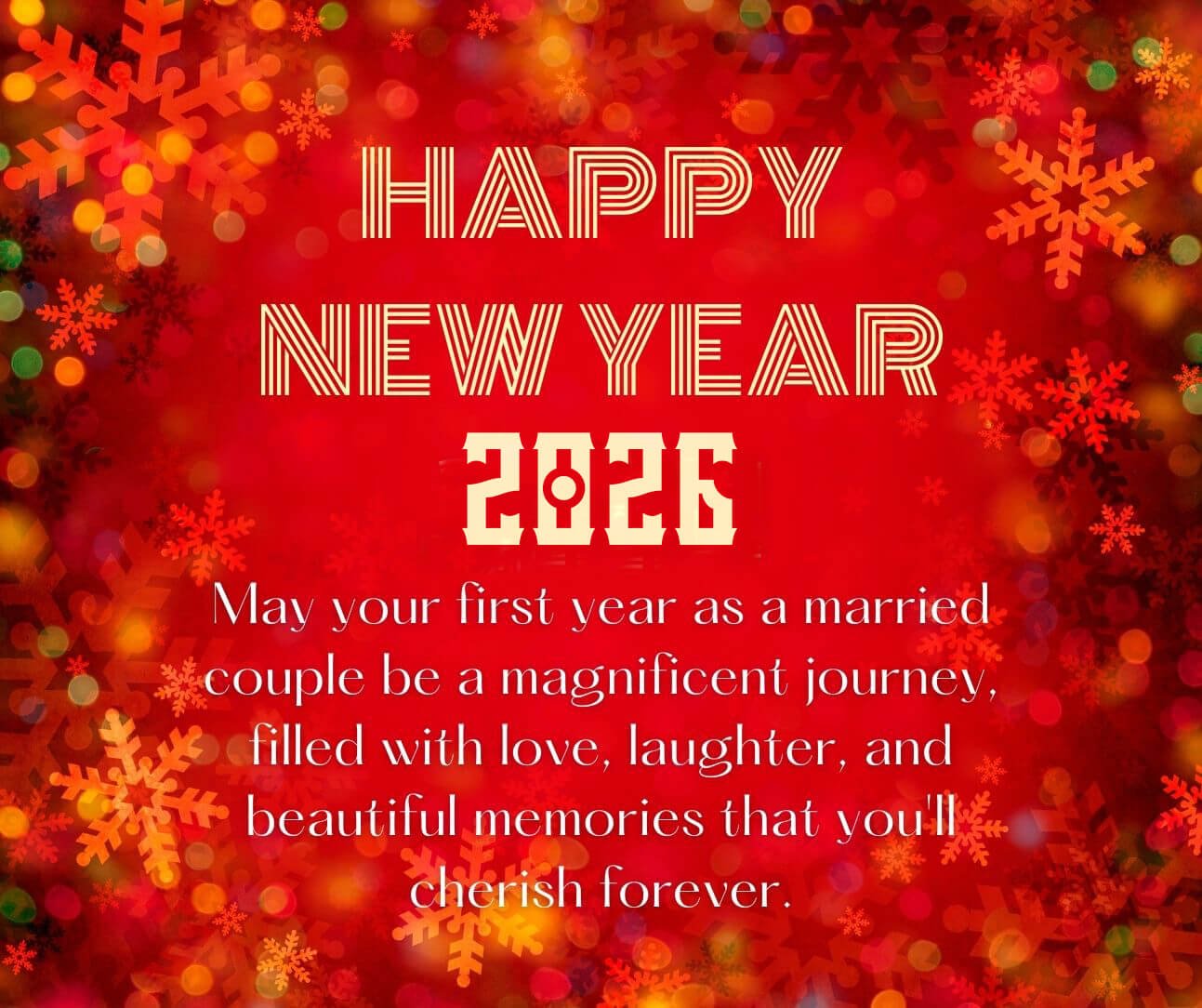 Red New Year Wishes For Newly Married Couple 2026
