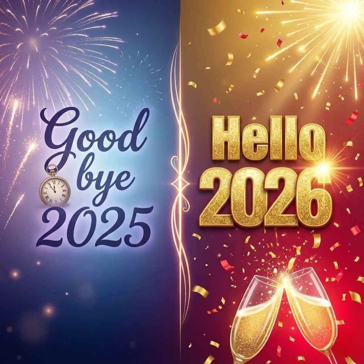 Welcoming New Year 2026 And Say Goodbye To 2025 Image