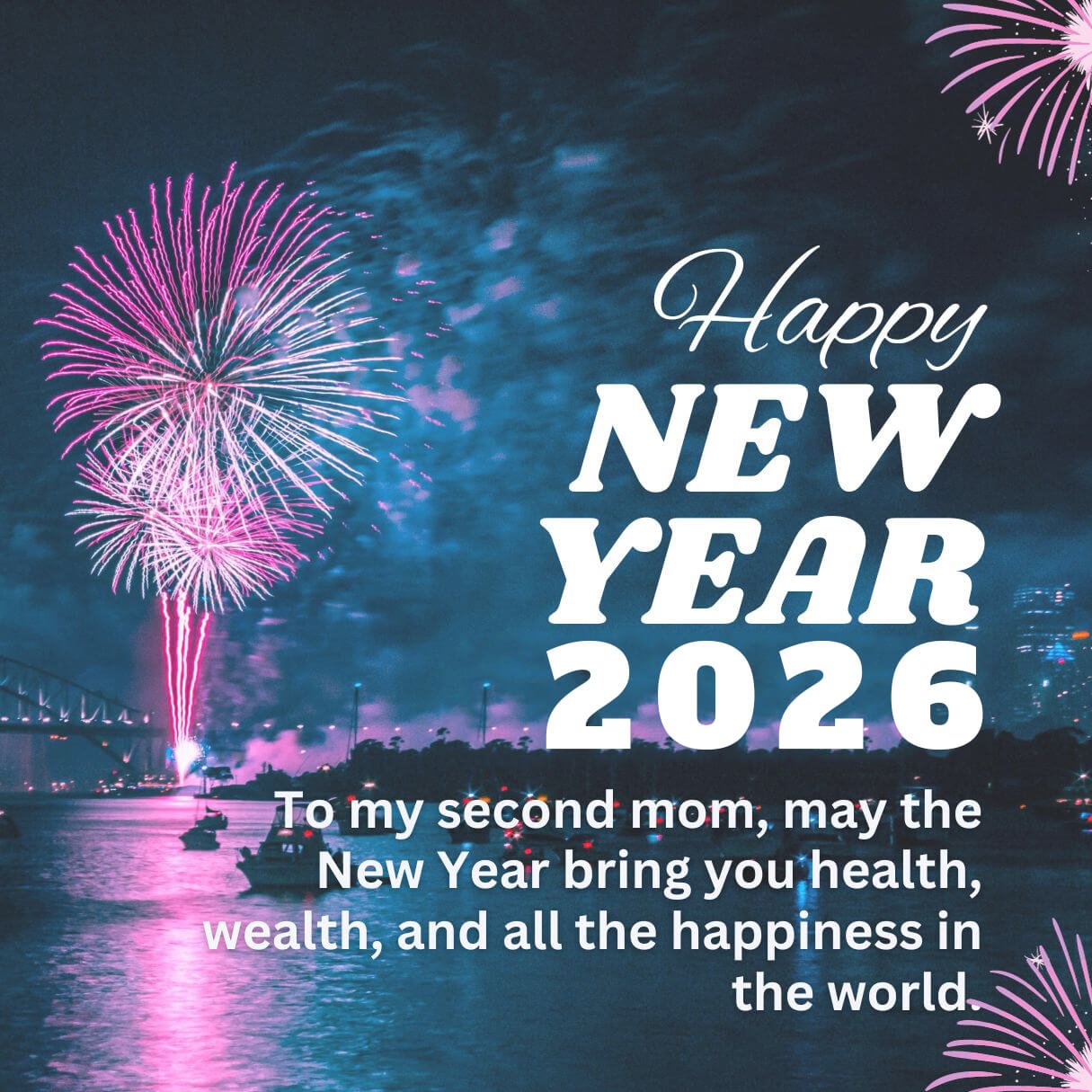 White And Purple Happy New Year Wishes For Mother In Law 2026